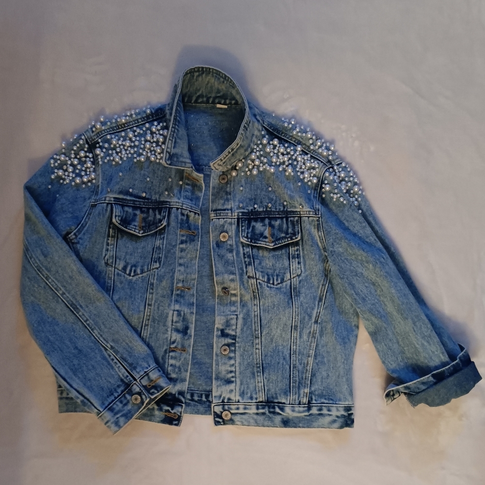 Jean Jacket w/Pearls